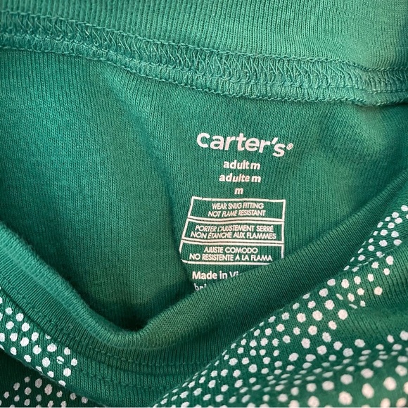 Carter’s Green Shamrock Dots Adult 100% Snug Fit Cotton Pajama Set - Picture 13 of 14